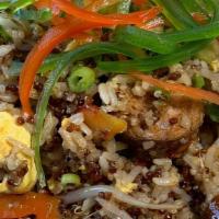 Chaufa · Stir-fried rice or quinoa with. spring onions, red peppers, bean sprouts,. scrambled eggs, g...