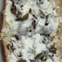 Philly Cheese Steak · Green Peppers, Mushrooms, Onions.