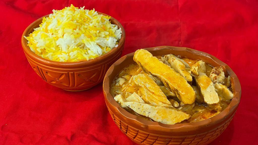 Butter Chicken · With Basmati rice or tandoori naan.