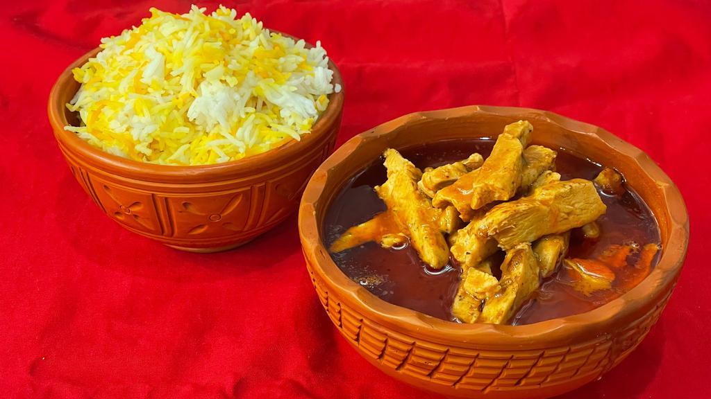 Chicken Tikka Masala · With Basmati rice or tandoori naan.