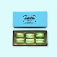 Box Of 6 Of French Macarons - Pistachio · Box of six classically flavored Pistachio macarons.