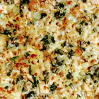La Bettola'S Pizza · Spinach, grilled chicken breast, onions, mozzarella cheese, and fresh garlic pesto sauce.