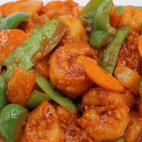 Hawaiian Shrimp · Served in 32 oz Container with 20 pieces of Shrimp. Sweet soy & Sour sauce, crispy Shrimp, p...