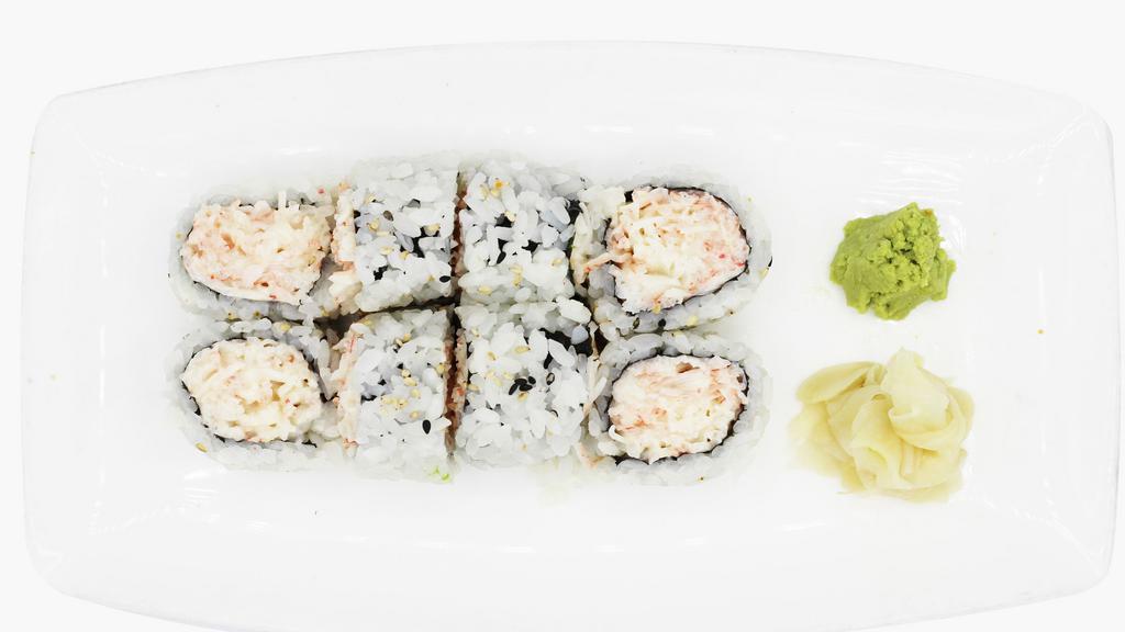 Crabmix Roll (8Pc.) · Cut in 8 pc. Served w. ginger & wasabi.