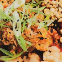 Bibimbap Bowl · Spicy. Gluten friendly. Brown rice, steamed kale, korean jackfruit, fermented cauliflower, g...