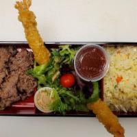Spicy Pork Platter · Platter with spicy pork bulgogi over choice of white or vegetable fried rice. Served with a ...