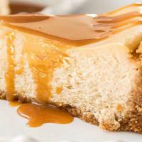Caramel Cheesecake Slice · We use our Original Basque cheesecake and smother it  with rich gooey caramel .   Enjoy!