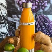 Ginger Turmeric Shot · Ginger, Turmeric, Cayenne pepper, Orange juice, Lime Juice and Agave