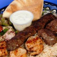 Mixed Grill · Combination of chicken, lamb and kufta kabobs, served with yogurt sauce.