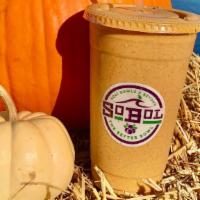Pumpkin Smoothie · LIMITED TIME ONLY: Pumpkin purée, banana, cookie butter, pumpkin spice and oatmilk