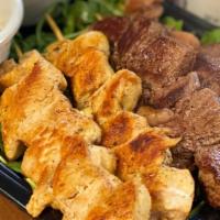 Skrewers (3 Skewers) · Choose your option
Picanha
Chicken
Calabresa Sausage
Coalho Cheese
or MIX  

Server with Yuc...
