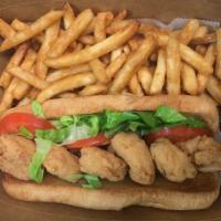 Shrimp Po' Boy · Comes with fries or sweet potato fries. no substitutions.
