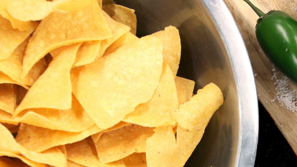 Homemade Chips · Fresh made lime salt corn chips