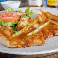 Zarandeado Fillet · Grilled zarandeado fish filet marinated with soy sauce, garlic, mustard, and chipotle, serve...