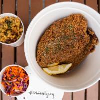 Bucket Of Schnitzel · Any (4) combo of chicken pork eggplant or falafel. served with (2) large sides