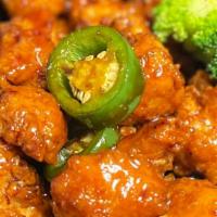 General Tso'S Chicken · Hot and spicy. Breaded fried chicken in general Tso's sauce and fresh broccoli.