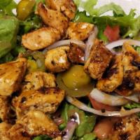 Grilled Chicken Salad · Lettuce, Onion, Tomatoes, Feta Cheese, Balsamic Vinaigrette, Grilled Chicken. 2 Dressing: Ra...