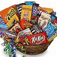 Junk Food Basket Gift Basket · Please remember that each selection is custom made and substitutions may be necessary. Your ...