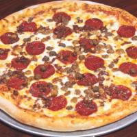 Large Meat Lovers Supreme Pizza · Pepperoni, sausage, bacon and ground beef.
