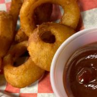Onion Rings · With BBQ dipping sauce.