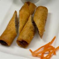 Chả Giò (Eggrolls) · Chicken, vegetable, rolled with eggroll paper and deep fried.