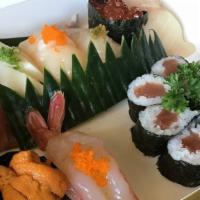 Jyo Sushi (Premium Sushi) · Chef choice 8pcs. premium sushi and tuna cut roll.