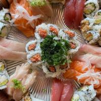 Special Party Tray A · For two to three people yellowtail, salmon, albacore, CA roll, spicy tuna roll.