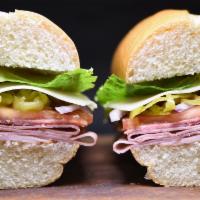 Italian Sub · Ham, salami, and mortadella with provolone cheese, topped with old Venice Italian dressing. ...