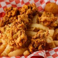 Fried Oysters · Served with French fries.