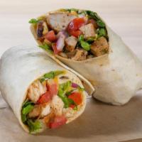 Grilled Chicken Wrap · Grilled Chicken, Choice of Flavor with Lettuce, Tomato, Onion, Cheese
