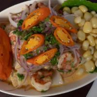 Ceviches · one of the most popular ceviches in town! Your choice of fresh sliced white fish, shrimp, sq...