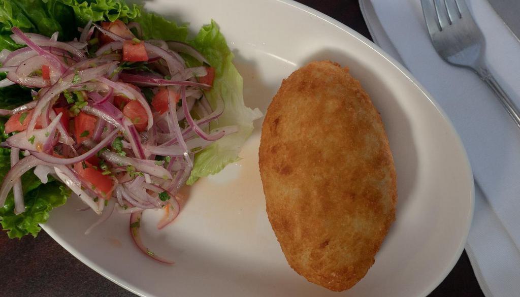 Papa Rellena · Peruvian style beef potato ball