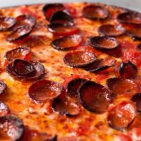 Pepperoni · Freshly sliced natural-casing pepperoni, mozzarella, San Marzano tomatoes, freshly grated Pe...