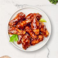 Bbq Bay Wings  · Fresh chicken wings fried and tossed in classic BBQ sauce. Served with your choice of dippin...