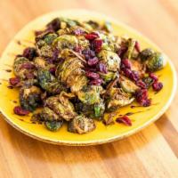Brussels Sprouts · Fried Brussels sprouts with whole grain honey mustard and fried shallots