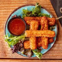 Quese Frito · Fried Spanish cheese sticks with a spicy guava dipping sauce.