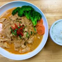 Panang Curry · Coconut Milk | Panang Curry Paste | Kaffir Lime Leaves | Crushed Peanut | Broccoli | Carrots...