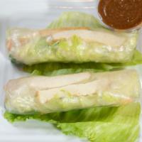 Vegetarian Spring Rolls · (3)Fresh vegetarian spring rolls w/ tofu, vegetables, and vermicelli noodles wrapped in rice...
