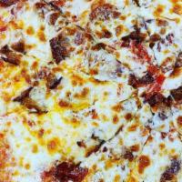 Carini’S Meat Lover · Sausage, Pepperoni, Ground Beef, Ham, Bacon, Steak.