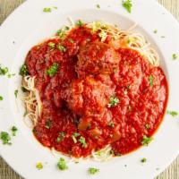 Spaghetti · With your choice of meat sauce or meatballs.