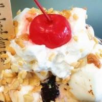 Small (1 Scoop) Sundae · Include 1 sauce, 1 topping, whipped cream and cherry.