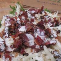 Chicken Bacon Ranch · Chopped Greens, grilled chicken, diced bacon, mozz cheese blend with Gregg’s Ranch dressing.