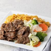 Beef Teriyaki · Served with mixed vegetables and steamed rice
