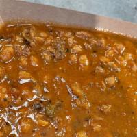 Beans · Ranch style beans with chopped brisket ends (NOT vegan)