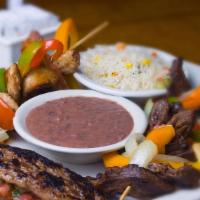 Especial Intpucá · A special plater consisting of beef steak, chicken breast, and spanish sausage--all grilled ...