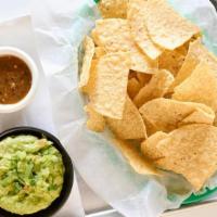 Chips & Guacamole (V) · House made Guac served with Salsa Molcajete and Warm Tortilla Chips