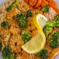 Salmon & Shrimp · broccoli, salmon and shrimp