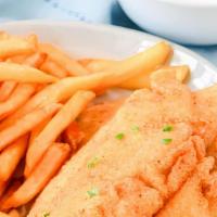 3 Pc Fried Whiting Fish With Fries Special · With a can of soda.