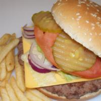 Cheese Burger Combo · Comes with fries, and a can soda 1/4lb