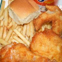 3 Pcs Chicken Combo · comes with one side, roll and a can soda